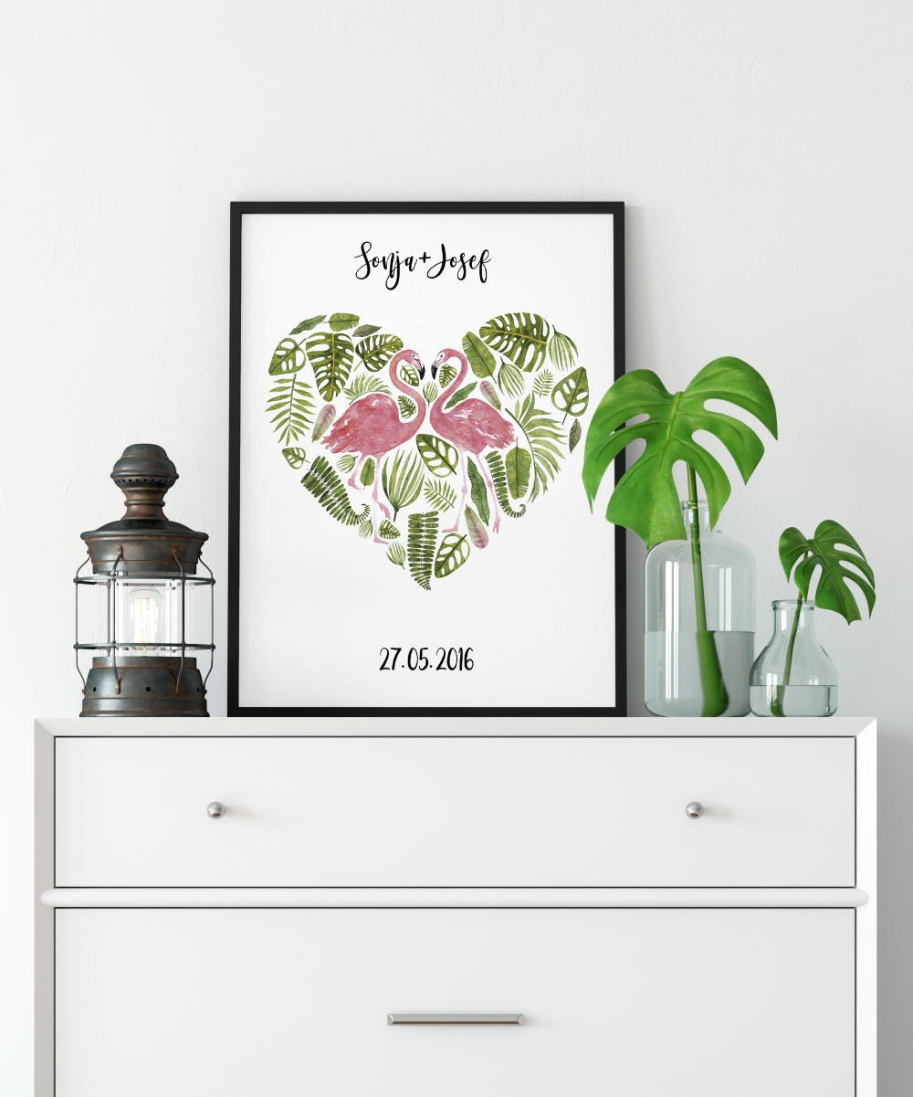 flamingo-herz-kunstdruck