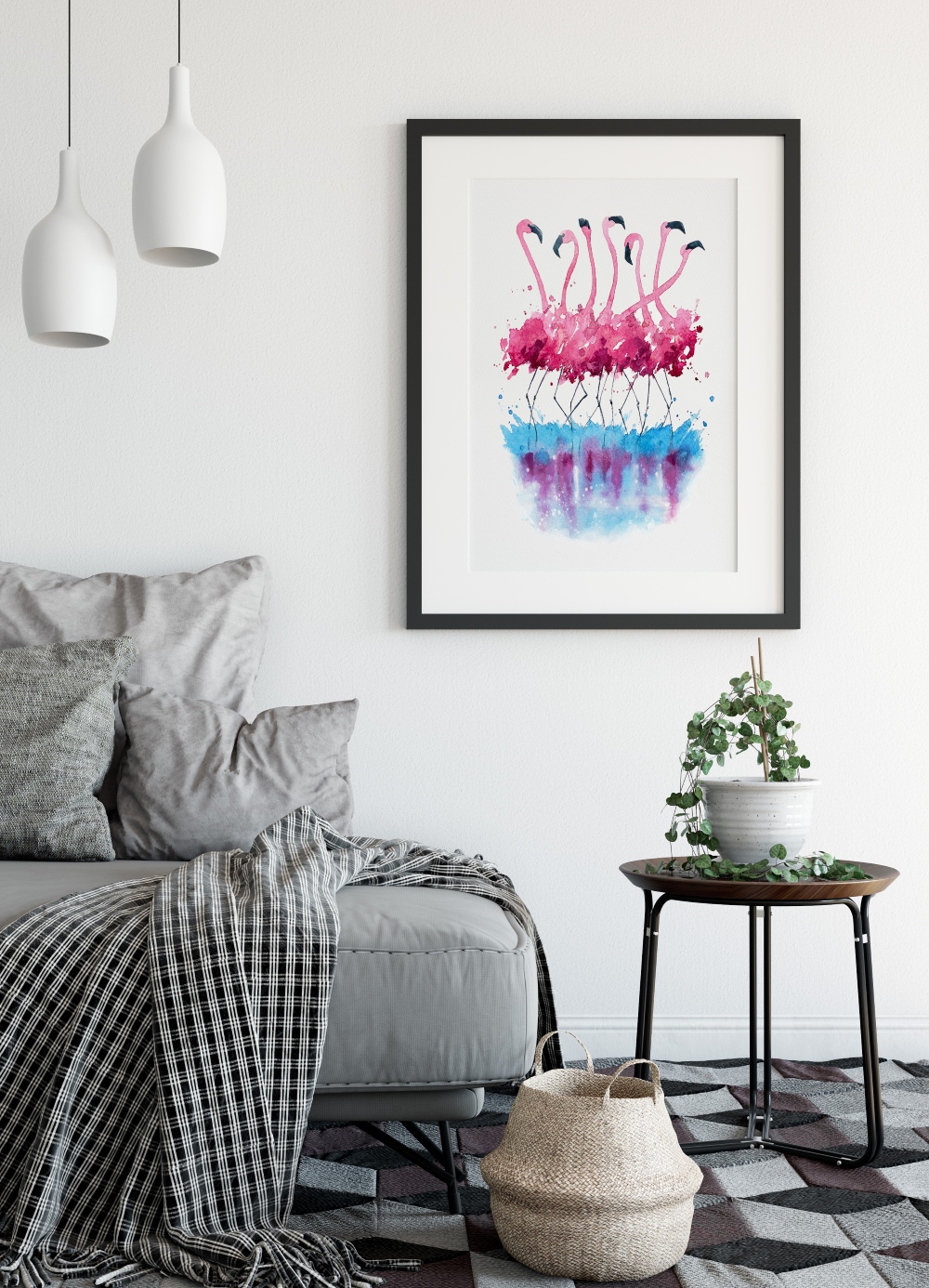 flamingos-wandbild
